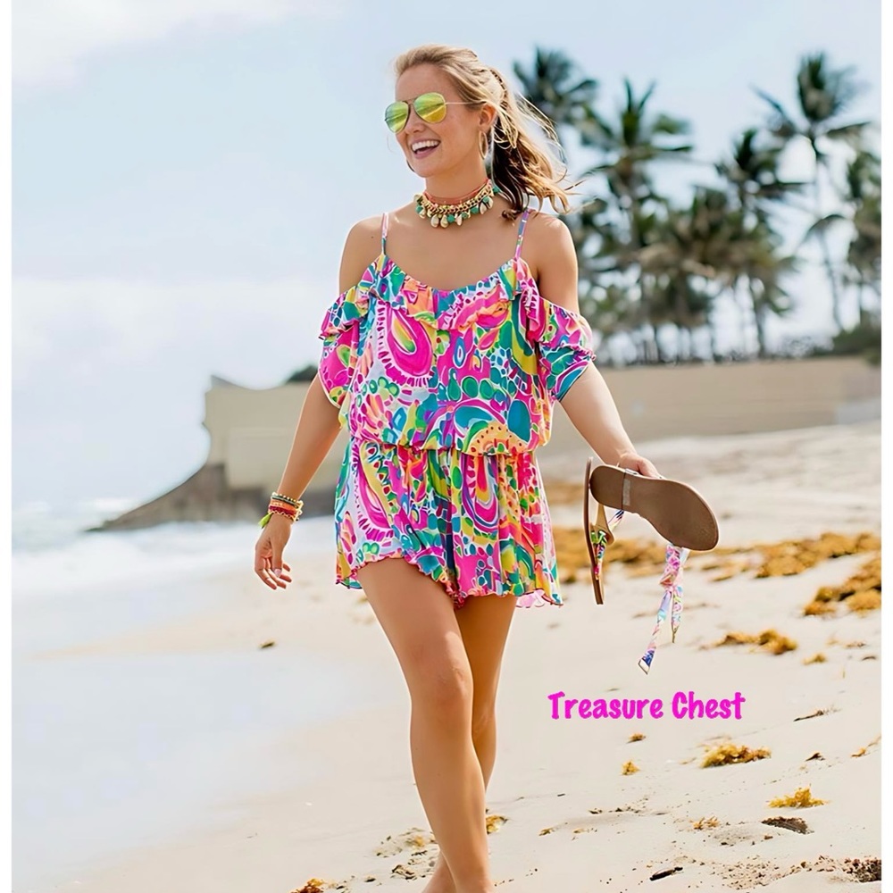 Lilly Pulitzer NWT Fenella Romper Come out of Your Shell Size XS